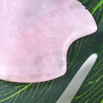Kundenspezifisches Logo Shell Shape Rose Quarz Gua Sha Massagetool für Muskelmassage und Selbstpflege Spa Schönheitsgeräte