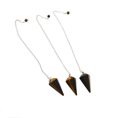 Exquisite Natur Tiger Eye Chakra Pendel Kristall Anhänger Halskette für Männer und Frauen Bohemian