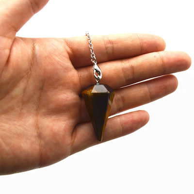 Exquisite Natur Tiger Eye Chakra Pendel Kristall Anhänger Halskette für Männer und Frauen Bohemian