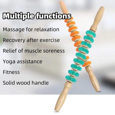 Körpermuskeln Anti-Cellulitis-Massage-Roller Gewichtsverlust Ganzkörper-Relaxation Holztherapie-Massagetools Neunräder-PVC-Roller