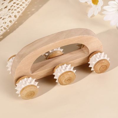 Hauswirtschaftliche Massivholz-Roller-Massagetrolley mit Handgriff Guasha Körperpflege-Werkzeug Entspannung Schönheitsmassager Körpermassage
