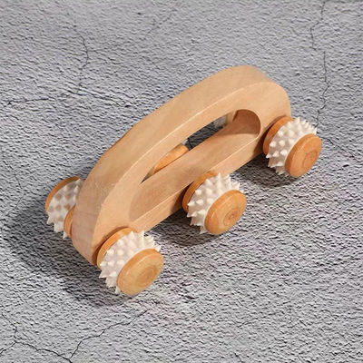 Hauswirtschaftliche Massivholz-Roller-Massagetrolley mit Handgriff Guasha Körperpflege-Werkzeug Entspannung Schönheitsmassager Körpermassage