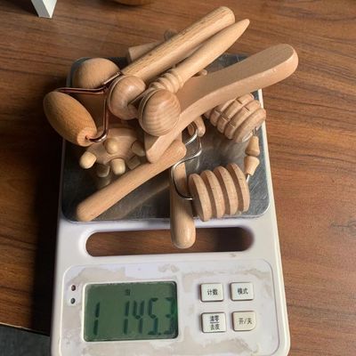 Personalisiertes Logo erhältlichd Buche Gesichts Mini-Skulpturen Werkzeuge Holz Therapie Gesichtsmassage Roller Sets Holz Gesichtstherapie Kits