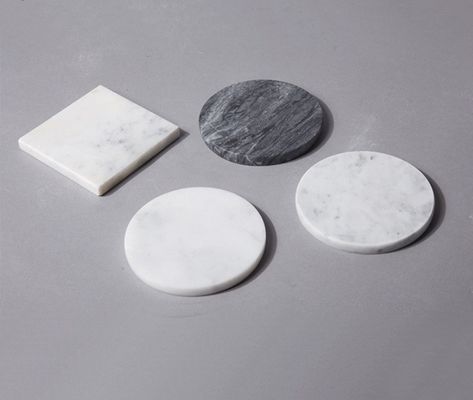 Marmor-Coasters Runde Quadrat Hexagon Marmor Trinkset mit Polierer für Tassen für Ihre Getränke Sammlung