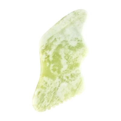 Körpermassager Natürliche grüne Jade Guasha für Anti-Aging Chinesisch Xiuyan Jade Blitzform Gua Sha Schaben Massagetool