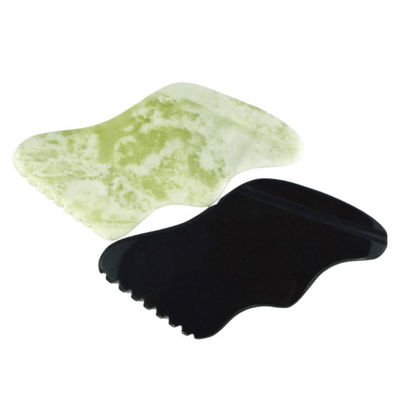 Körpermassager Natürliche grüne Jade Guasha für Anti-Aging Chinesisch Xiuyan Jade Blitzform Gua Sha Schaben Massagetool