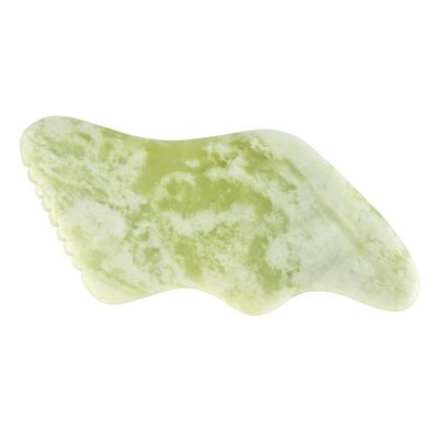 Körpermassager Natürliche grüne Jade Guasha für Anti-Aging Chinesisch Xiuyan Jade Blitzform Gua Sha Schaben Massagetool