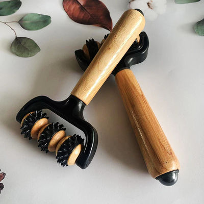 Holz-Roller-Massagestick Handbuch Drei-Perlen-Massager mit Magnetkugel für den Körper Gesundheit Schönheitsmittel Spa Muskelentspannung Massage Bereich Körper