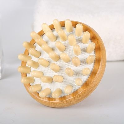 Braune Pilzform Bambus Gua Sha Kopfhaut Massage Airbag Kamm Holz Guasha Werkzeugkopf Entspannung Massager Haar Gesundheit Schönheitsbürste