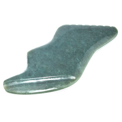 Dunkelgrün Blitzform Naturnephrit Hetisch Jade Gua Sha Massagetool für benutzerdefiniertes Logo Selbst Hautpflege Spa