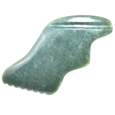 Dunkelgrün Blitzform Naturnephrit Hetisch Jade Gua Sha Massagetool für benutzerdefiniertes Logo Selbst Hautpflege Spa