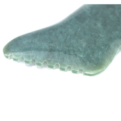 Dunkelgrün Blitzform Naturnephrit Hetisch Jade Gua Sha Massagetool für benutzerdefiniertes Logo Selbst Hautpflege Spa