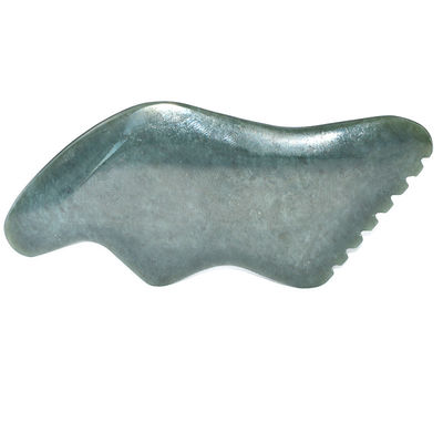 Dunkelgrün Blitzform Naturnephrit Hetisch Jade Gua Sha Massagetool für benutzerdefiniertes Logo Selbst Hautpflege Spa