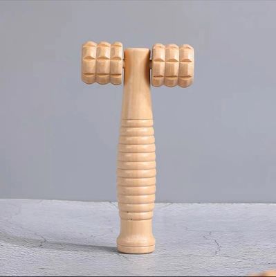 Personalisiertes Logo erhältlichd Braunholz Doppelroller Massage-Stick für Selbst-Gesundheit und manuelle Guasha Körperbehandlung