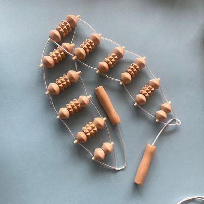 Body Massager 2024 Ankunft Custom Logo und Verpackung Holz Rückenmassage Roller Tool Holz Massager für Buche