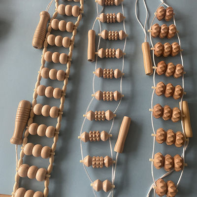 Körpermassage Holz-Roller-Massagetool Dredge Meridian Gesundheitswesen Muskel Faszie Entspannung Physiotherapie für maßgeschneidertes Logo