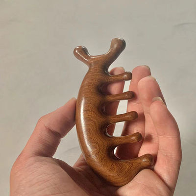 Kopfmassage Ausrüstung 2023 Natur Sandelholz Gua Sha Kopfhaut Massage Kamm Holz Guasha Werkzeug für Haarpflege und Kopfspaß