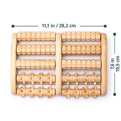 Besonderes Logo erhältlichd Holz Fußrollen Massager für Thelar-Massage und Meridian-Dredging-Behandlung