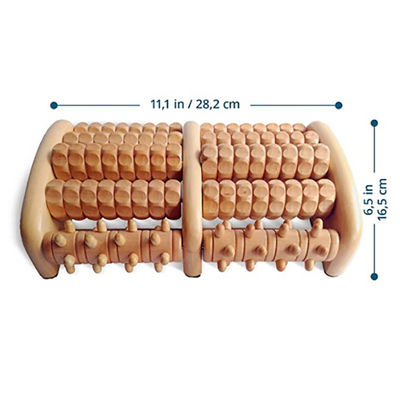 Besonderes Logo erhältlichd Holz Fußrollen Massager für Thelar-Massage und Meridian-Dredging-Behandlung