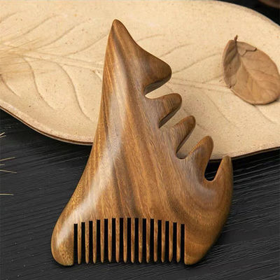 Braune natürliche Sandelholz Gua Sha Kopfhaut Massage Kamm Holz Guasha Werkzeug für den Kopf Körper entspannen Masseur Haar Gesundheit und Schönheit