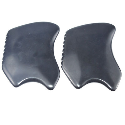 Spezielle Form Gua Sha Board Natürliche schwarze Bian Stein Schraubwerkzeug für Gesicht und Körper Massage-Ausrüstung