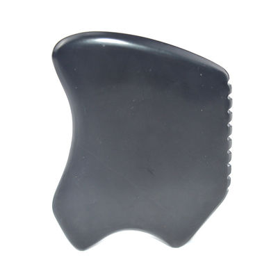 Spezielle Form Gua Sha Board Natürliche schwarze Bian Stein Schraubwerkzeug für Gesicht und Körper Massage-Ausrüstung