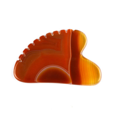 Herzform Karnelien Gua Sha Schrauben Massagebrett mit Zähnen Rot Achat Guasha Gesichts-Körpermassager Hautpflege Spa Entspannungstool für Spa