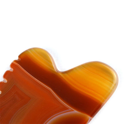Herzform Karnelien Gua Sha Schrauben Massagebrett mit Zähnen Rot Achat Guasha Gesichts-Körpermassager Hautpflege Spa Entspannungstool für Spa