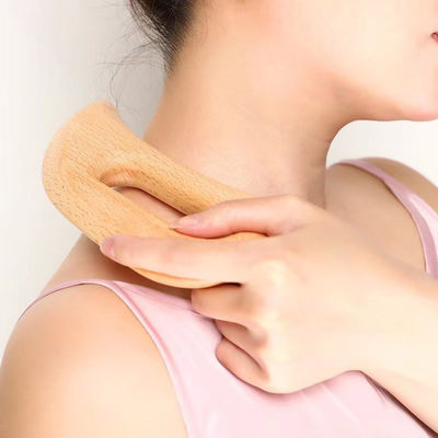 Körper Selbst Hautpflege Spa Gesichtslifting Schönheitssalon Holz Gua Sha Massagetool mit benutzerdefiniertem Logo und braune Farbe