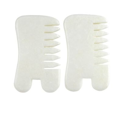 Natürliche Xiuyan Jade Gua Sha Kopfhaut Massage Kamm Guasha Kopf Massager Haar Gesundheitspflege Salon Schönheitsmittel für Muskelmassage