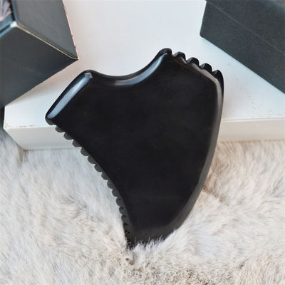 Custom Logo Sägezahn Schwarz Bian Stein Körper Gesichtsmassage Guasha Board für 2024 Ankünfte und personalisiertes Logo erhältlichd
