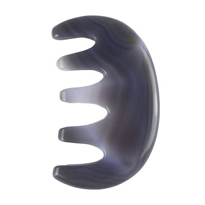 Körpermassage Natur-Agat Gua Sha Kopfhaut Kopfmassage Kamm Guasha Gesichts-Spa Hautpflege Schönheitssalon Werkzeug Haarbürste