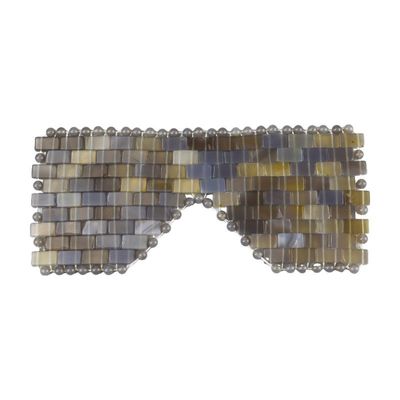 Graue Jade Stein Augenmaske für Massagetools und Heilsteine Achat Gesichtsmaske