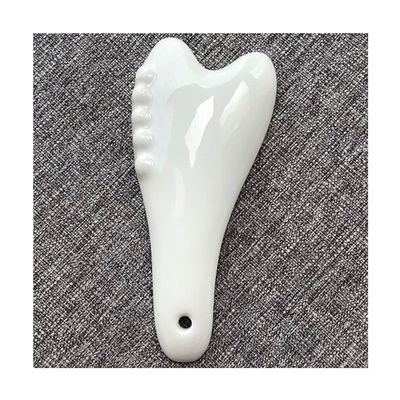 Weißes keramisches Gua Sha Massagetool für Akupressur Gesichts- und Körpermassage
