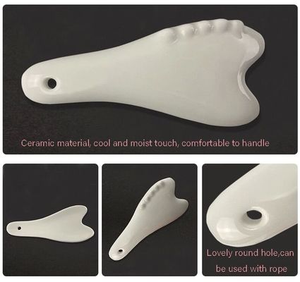 Weißes keramisches Gua Sha Massagetool für Akupressur Gesichts- und Körpermassage