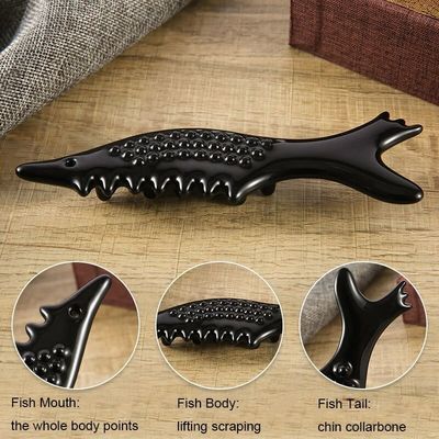 Fische Form Keramik Guasha Massager OEM/ODM Akzeptiert für Gesicht Augen Hals Muskelentspannung und Faltenreduzierung