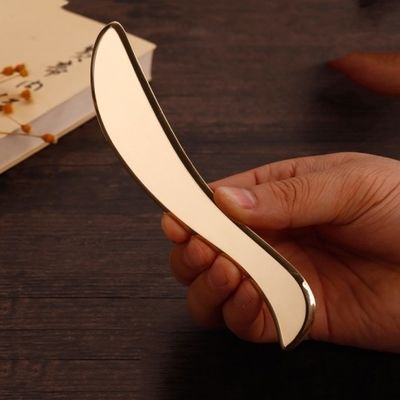 Körpermassage Gua Sha Tool Kit Messing Platte Schaben Massage Konkave Form Brett für Nacken und Beine