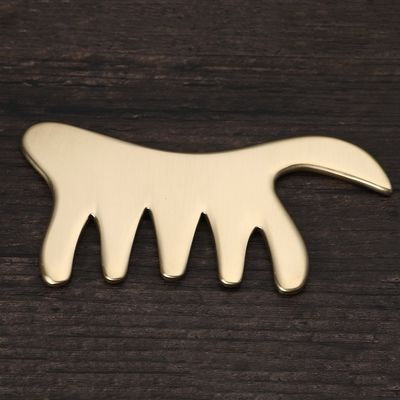 Gold Kupfer Kamm Messing Gua Sha Board Körpermassage Werkzeug für SPA Akupunktur Schaben