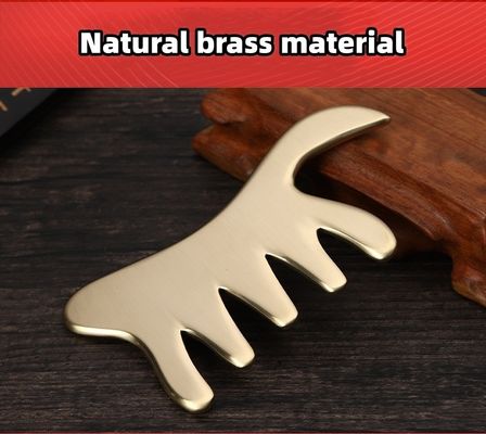 Gold Kupfer Kamm Messing Gua Sha Board Körpermassage Werkzeug für SPA Akupunktur Schaben