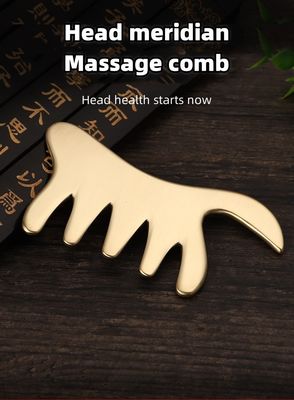 Gold Kupfer Kamm Messing Gua Sha Board Körpermassage Werkzeug für SPA Akupunktur Schaben