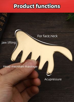 Gold Kupfer Kamm Messing Gua Sha Board Körpermassage Werkzeug für SPA Akupunktur Schaben