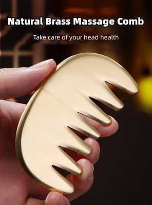 Körpermuskeln Natürliche Messing Gua Sha Board Kopfhaut Massage Kamm Guasha Stein Kopf Massager Haar Gesundheitspflege Salon Schönheitsmittel