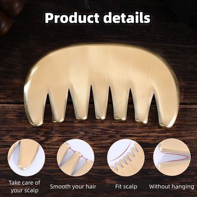 Körpermuskeln Natürliche Messing Gua Sha Board Kopfhaut Massage Kamm Guasha Stein Kopf Massager Haar Gesundheitspflege Salon Schönheitsmittel