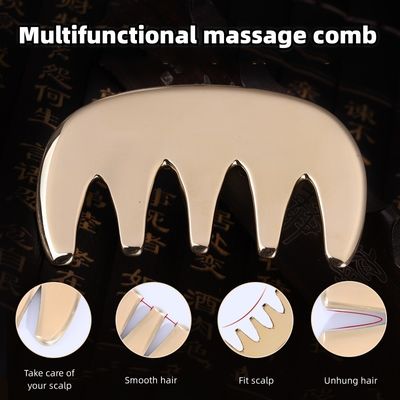 Kupfer Guasha Massagegeräte Metall Messing Haare Gua sha Kamm Akupunktur Scalping Point Apparat für den Kopf Akupunktur Kamm