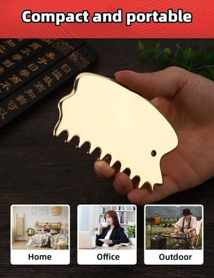 Kopfmassage Ausrüstung Natürliche Messing Gua Sha Board Kopfhaut Massage Kamm Guasha Stein Kopfmassager Haar Gesundheit Salon