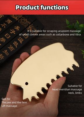 Kopfmassage Ausrüstung Natürliche Messing Gua Sha Board Kopfhaut Massage Kamm Guasha Stein Kopfmassager Haar Gesundheit Salon
