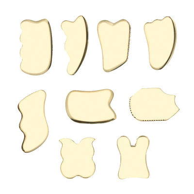 Personalisiertes Logo verfügbard Messing Metall Gua Sha Schraubbrett für Gesichts-Spa Massager Meridian Massage Hautpflege-Tool Zuhause