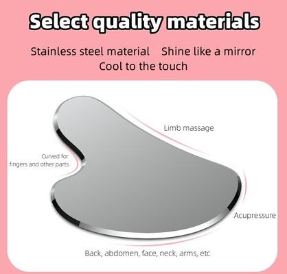 Muskelmassage Custom Logo Massager Produkte aus 304 Edelstahl Guasha Werkzeug Herzform Gua Sha Edelstahl