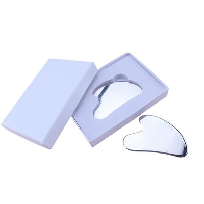 Massage-Ausrüstung benutzerdefiniertes Logo verfügbard Anti-Aging Silber 304 Edelstahl Metall Gua Sha Gesicht Roller Augencreme Stick