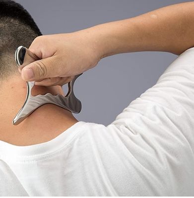 Eigenschaften 304 Edelstahl Gua Sha Kopfhaut Massagebrett für Hautgesundheitspflege und Muskel Faszialen Entspannungsmassager